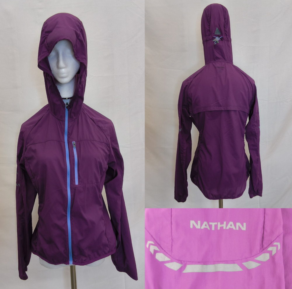 Nathan Stealth Running Jacket Women's M Purple Full Zip Nylon Track #W5212